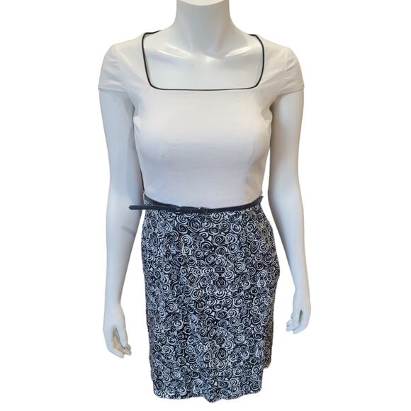 Alex Marie Belted Square Neck Dress 2P Career Minimalist Geometric Office Siren - Picture 3 of 10